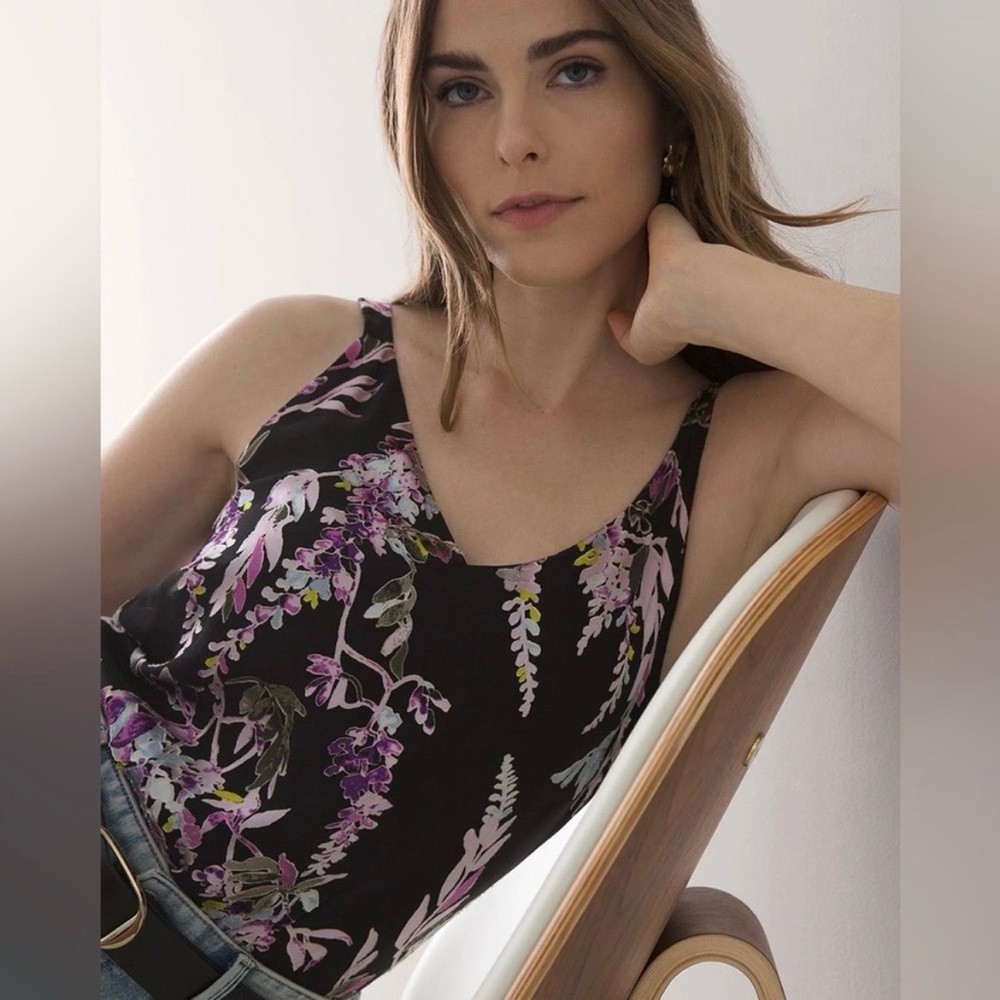 White House Black Market Floral Blouse